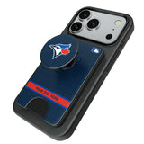 Toronto Blue Jays Personalized Endzone Solid PopSockets MagSafe-Compatible PopWallet+