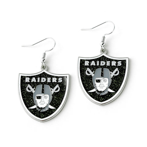 LAS VEGAS RAIDERS GLITTER DAZZLE EARRINGS