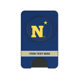 United State Naval Academy Midshipmen Personalized Endzone Solid PopSockets MagSafe-Compatible PopWallet+