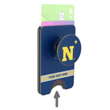United State Naval Academy Midshipmen Personalized Endzone Solid PopSockets MagSafe-Compatible PopWallet+