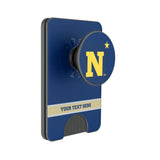 United State Naval Academy Midshipmen Personalized Endzone Solid PopSockets MagSafe-Compatible PopWallet+