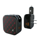 University of Alabama Crimson Tide Script A Fashion Pattern 2 in 1 USB A/C Charger