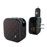 University of Alabama Crimson Tide Script A Fashion Pattern 2 in 1 USB A/C Charger