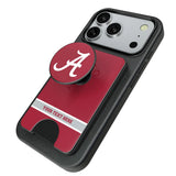 University of Alabama Crimson Tide Script A Personalized Endzone Solid PopSockets MagSafe-Compatible PopWallet+