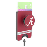 University of Alabama Crimson Tide Script A Personalized Endzone Solid PopSockets MagSafe-Compatible PopWallet+