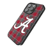 University of Alabama Crimson Tide Script A Plaid Black Bling Phone Case for Apple iPhone
