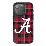 University of Alabama Crimson Tide Script A Plaid Black Bling Phone Case for Apple iPhone
