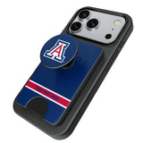 University of Arizona Wildcats Personalized Endzone Solid PopSockets MagSafe-Compatible PopWallet+