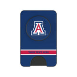 University of Arizona Wildcats Personalized Endzone Solid PopSockets MagSafe-Compatible PopWallet+