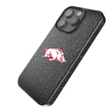 University of Arkansas Fayetteville Razorbacks Linen Black Bling Phone Case for Apple iPhone
