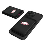 University of Arkansas Fayetteville Razorbacks Linen Black Magnetic Credit Card Wallet
