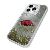University of Arkansas Fayetteville Razorbacks Linen Glitter Phone Case for Apple iPhone
