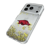 University of Arkansas Fayetteville Razorbacks Linen Glitter Phone Case for Apple iPhone