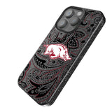 University of Arkansas Fayetteville Razorbacks Paisley Black Bling Phone Case for Apple iPhone