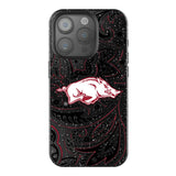 University of Arkansas Fayetteville Razorbacks Paisley Black Bling Phone Case for Apple iPhone