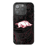 University of Arkansas Fayetteville Razorbacks Paisley Black Bling Phone Case for Apple iPhone