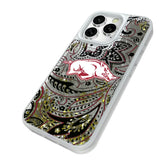 University of Arkansas Fayetteville Razorbacks Paisley Glitter Phone Case for Apple iPhone