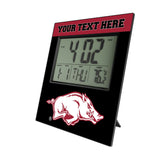 University of Arkansas Fayetteville Razorbacks Personalized Color Block Wall Clock