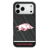 University of Arkansas Fayetteville Razorbacks Personalized EndZone Plus Bump Phone Case for Apple iPhone
