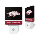 University of Arkansas Fayetteville Razorbacks Personalized Endzone Solid Night Light 2-Pack
