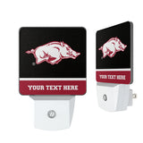 University of Arkansas Fayetteville Razorbacks Personalized Endzone Solid Night Light 2-Pack