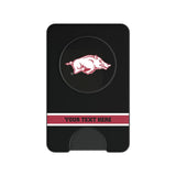 University of Arkansas Fayetteville Razorbacks Personalized Endzone Solid PopSockets MagSafe-Compatible PopWallet+