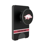 University of Arkansas Fayetteville Razorbacks Personalized Endzone Solid PopSockets MagSafe-Compatible PopWallet+