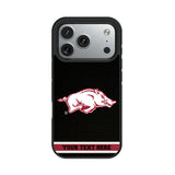 University of Arkansas Fayetteville Razorbacks Personalized Stripe Bump Phone Case for Apple iPhone