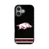 University of Arkansas Fayetteville Razorbacks Personalized Stripe Bump Phone Case for Apple iPhone