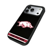 University of Arkansas Fayetteville Razorbacks Personalized Stripe Bump Phone Case for Apple iPhone