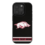 University of Arkansas Fayetteville Razorbacks Personalized Stripe Bump Phone Case for Apple iPhone