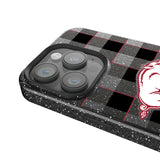 University of Arkansas Fayetteville Razorbacks Plaid Black Bling Phone Case for Apple iPhone