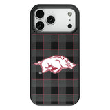 University of Arkansas Fayetteville Razorbacks Plaid MagSafe Compatible Phone Case for Apple iPhone