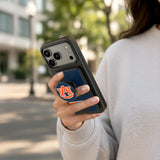 University of Auburn Tigers Personalized Endzone Solid PopSockets MagSafe-Compatible PopWallet+