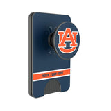 University of Auburn Tigers Personalized Endzone Solid PopSockets MagSafe-Compatible PopWallet+