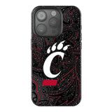 University of Cincinnati Bearcats Paisley Black Bling Phone Case for Apple iPhone