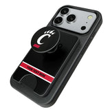 University of Cincinnati Bearcats Personalized Endzone Solid PopSockets MagSafe-Compatible PopWallet+