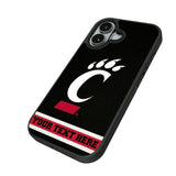 University of Cincinnati Bearcats Personalized Stripe Bump Phone Case for Apple iPhone