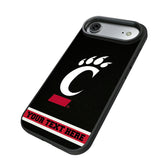 University of Cincinnati Bearcats Personalized Stripe Bump Phone Case for Apple iPhone