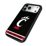 University of Cincinnati Bearcats Personalized Stripe Bump Phone Case for Apple iPhone