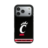 University of Cincinnati Bearcats Personalized Stripe Bump Phone Case for Apple iPhone