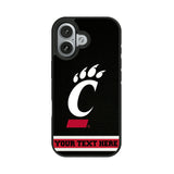 University of Cincinnati Bearcats Personalized Stripe Bump Phone Case for Apple iPhone