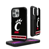 University of Cincinnati Bearcats Personalized Stripe Rugged Phone Case for Apple iPhone