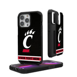 University of Cincinnati Bearcats Personalized Stripe Rugged Phone Case for Apple iPhone