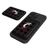 University of Cincinnati Bearcats Plaid Black Magnetic Credit Card Wallet