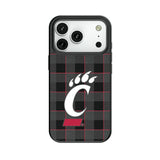 University of Cincinnati Bearcats Plaid MagSafe Compatible Phone Case for Apple iPhone