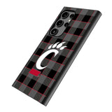 University of Cincinnati Bearcats Plaid MagSafe Compatible Phone Case for Samsung Galaxy