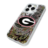 University of Georgia Bulldogs Paisley Glitter Phone Case for Apple iPhone