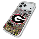 University of Georgia Bulldogs Paisley Glitter Phone Case for Apple iPhone