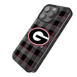 University of Georgia Bulldogs Plaid Black Bling Phone Case for Apple iPhone